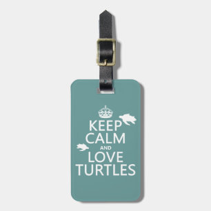 Étiquette À Bagage Gardez le calme et aimez les tortues