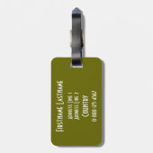 Étiquette À Bagage Gardez l'étiquette faite sur commande de bagage de (Dos Vertical)