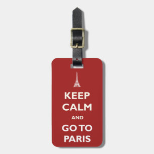 Étiquette À Bagage Gardez l'étiquette rouge calme de bagage de Paris