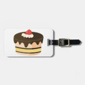 Étiquette À Bagage Gâteau au Chocolat avec Fraise (Devant horizontal)
