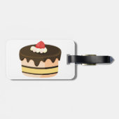 Étiquette À Bagage Gâteau au Chocolat avec Fraise (Dos horizontal)