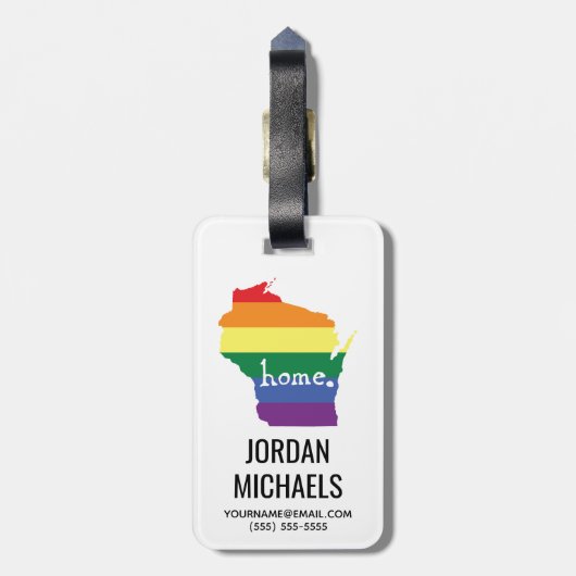 Étiquette À Bagage Gay pride du Wisconsin| Carte de la maison (Dos Vertical)