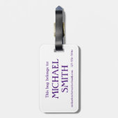 Étiquette À Bagage Gay pride Rainbow Cake Purple Heart Monogramme (Dos Vertical)