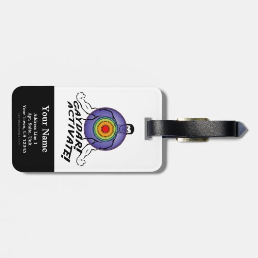 Étiquette À Bagage Gaydar ! Activez ! Homosexuel d'arc-en-ciel (Dos horizontal)