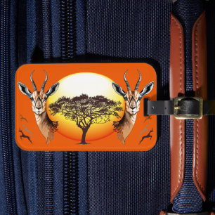 Étiquette À Bagage Gazelle Antelope africaine animal sauvage