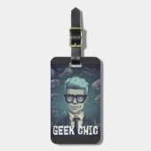 Étiquette À Bagage Geek Chic AI Généré - Drôle Geek Sarcastique Nerdy (Devant Vertical)