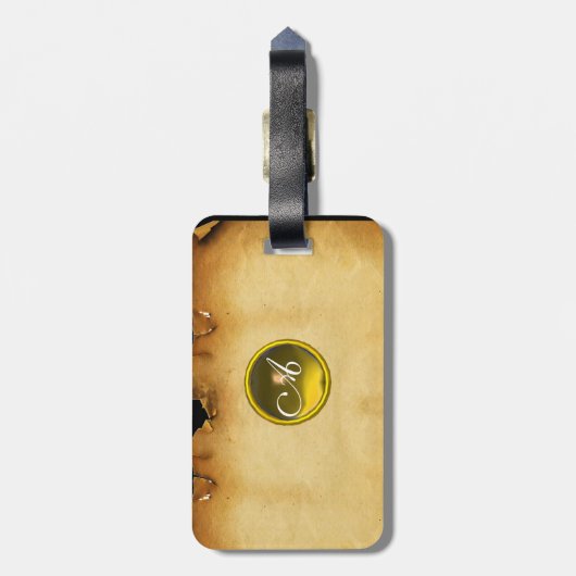 Étiquette À Bagage GEM DE PARCHEMENT jaune (Dos Vertical)