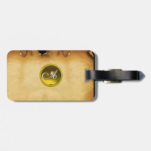 Étiquette À Bagage GEM DE PARCHEMENT jaune (Dos horizontal)