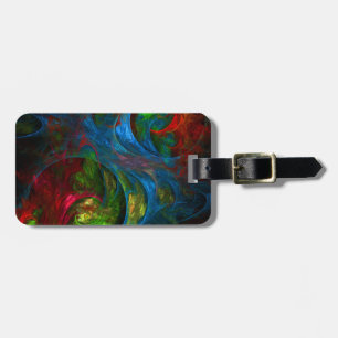 Étiquette À Bagage Genesis Blue Abstrait Art Adresse