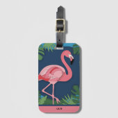 Étiquette À Bagage Geo Flamant rose Puzzle (Devant Vertical)