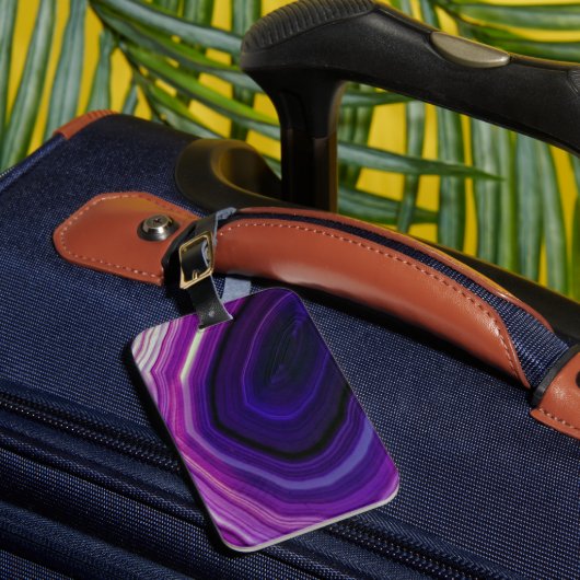 Étiquette À Bagage Géode Violet Tourbillonnant Tombé (Insitu Rectoal 1)