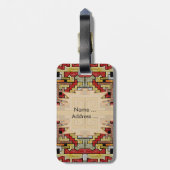Étiquette À Bagage Géométhorique Tribal/Motif ethnique (Dos Vertical)