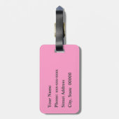 Étiquette À Bagage Géométrique, rose et gris du sud-ouest moderne (Dos Vertical)