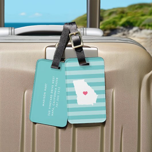 Étiquette À Bagage Georgia Heart | État d'origine