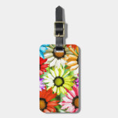Étiquette À Bagage Gerbera fleurie colorée (Devant Vertical)