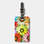 Étiquette À Bagage Gerbera fleurs colorées (Devant Vertical)