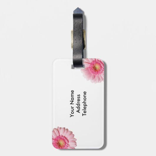 Étiquette À Bagage Gerbera Rose Daisy (Dos Vertical)