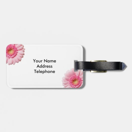 Étiquette À Bagage Gerbera Rose Daisy (Dos horizontal)