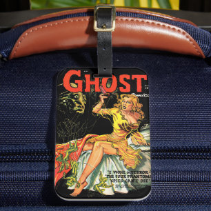 Étiquette À Bagage Ghost Vintage Horror Comics Lady En Jaune