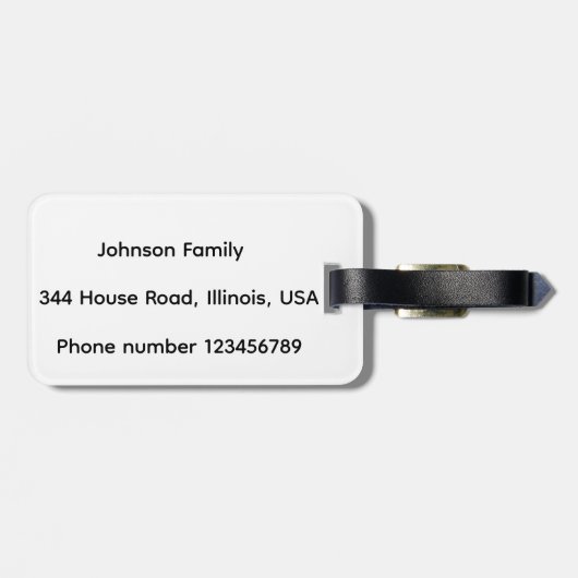 Étiquette À Bagage Ginger Cat  (Dos horizontal)