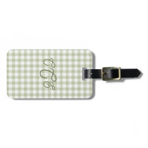 Gingham Monogramme Vert Sauge