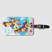 Étiquette À Bagage Girafe Aux Lunettes De Soleil (Devant Horizontal)