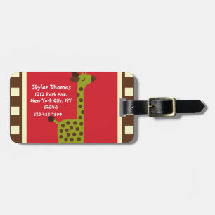 Étiquette À Bagage Girafe mignonne d'animaux