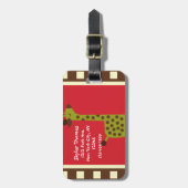 Étiquette À Bagage Girafe mignonne d'animaux (Devant Vertical)