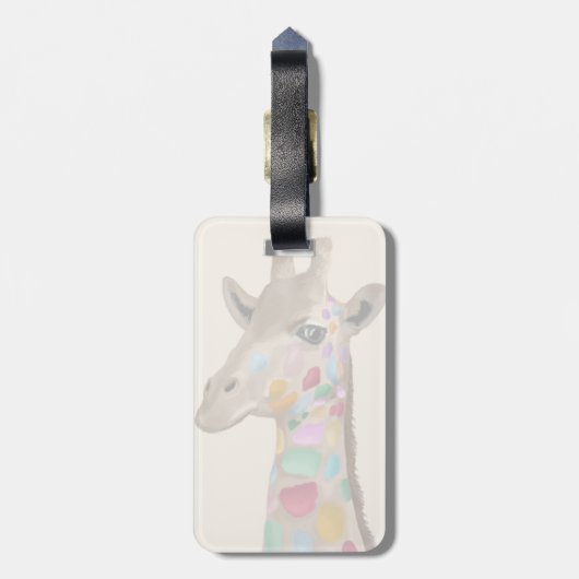 Étiquette À Bagage Girafe multicolore (Dos Vertical)