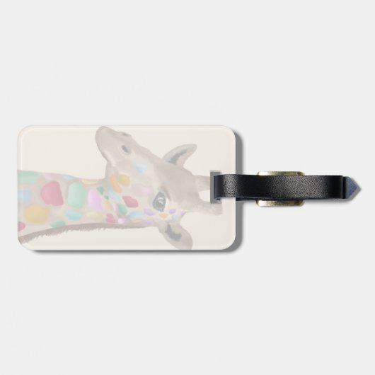 Étiquette À Bagage Girafe multicolore (Dos horizontal)