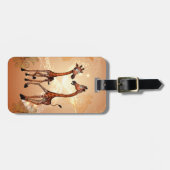 Étiquette À Bagage Girafes drôles de bande dessinée (Devant horizontal)