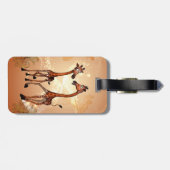 Étiquette À Bagage Girafes drôles de bande dessinée (Dos horizontal)