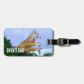 Étiquette À Bagage Giraffe africaine 4 têtes (Devant horizontal)