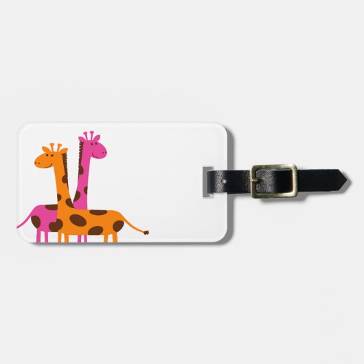 Étiquette À Bagage Giraffe de dessin (Devant horizontal)