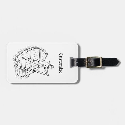 Étiquette À Bagage Girl Power Sculling Boat Thunder_Cove (Devant horizontal)