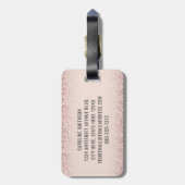 Étiquette À Bagage Girl Rose Gold Parties scintillant Custom Code aér (Dos Vertical)