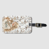 Étiquette À Bagage Girl with Deer Christmas (Devant Horizontal)