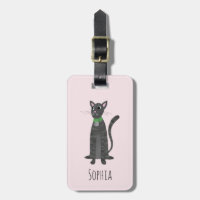 Girls Cute Grey Tabby Kitty Nom du chat Enfants