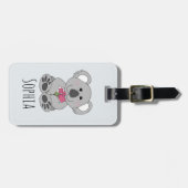 Étiquette À Bagage Girls Cute Koala Ours Dessin et nom Enfants (Devant horizontal)