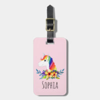 Girls mignonne Magical Rainbow Unicorn et nom Enfa