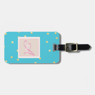 Étiquette À Bagage Girly Gold Dots Monogramme-Personnalisé