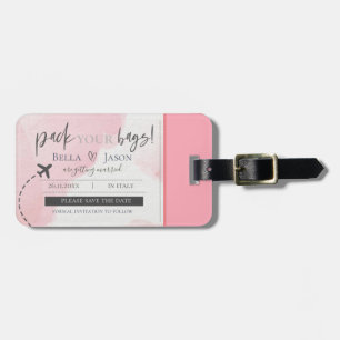 Étiquette À Bagage Girly Pink Pack You Sacs Mariage Enregistrer La Da