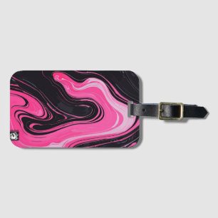 Étiquette À Bagage Girly Pinky Marble