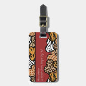 Étiquette À Bagage Girly Red Playful Poster de animal Hearts Adresse (Devant Vertical)