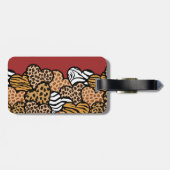 Étiquette À Bagage Girly Red Playful Poster de animal Hearts Adresse (Dos horizontal)