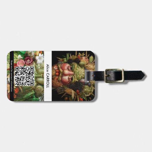 Étiquette À Bagage Giuseppe Arcimboldo - Vertumnus - QR Code (Devant horizontal)