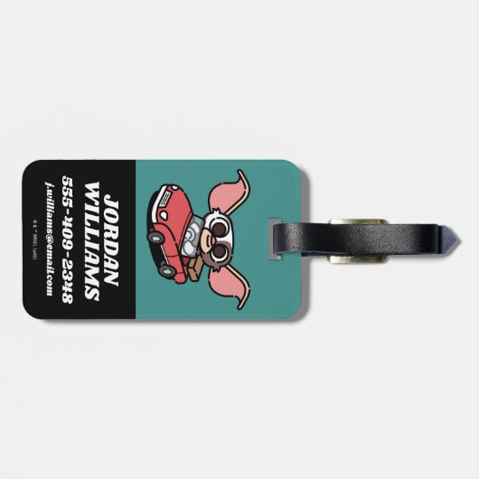 Étiquette À Bagage Gizmo | Pilote comique mite (Dos horizontal)