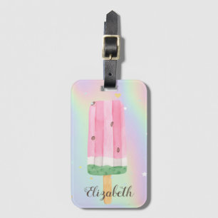 Étiquette À Bagage Glace à l'aquarelle Cool Holographique