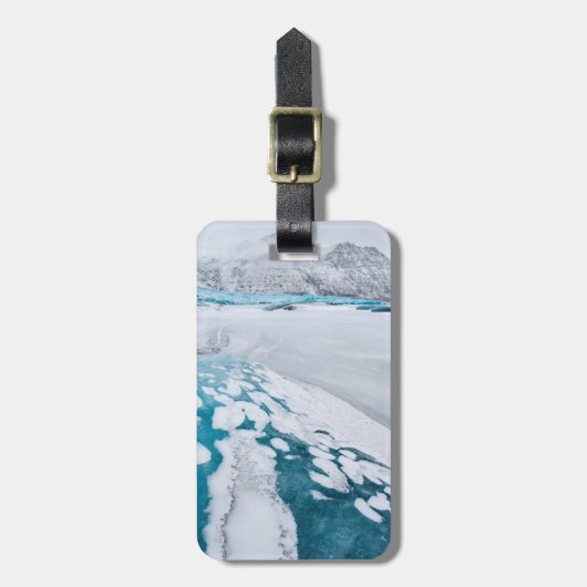 Étiquette À Bagage Glace de glacier gelée, Islande (Devant Vertical)