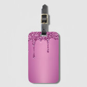 Étiquette À Bagage Glam en marbre doré moderne métallisé (Devant Vertical)